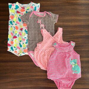 4 Pack | Baby Girl Onesies | Carter's | 6-9 Month